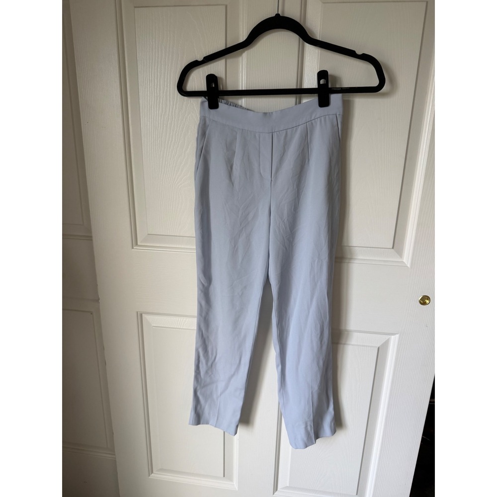 Babaton Atelier Pants Light Blue High Waist Elastic Back Trousers Size 0